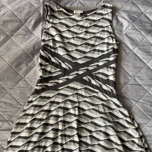 Loft gray and white dress size 12